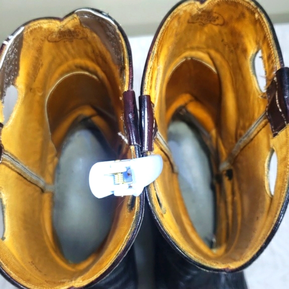 Nocona Cowboy Boots Vintage 1980s Dark Chocolate Tall Women's Size 12 1/2 R - Picture 10 of 16